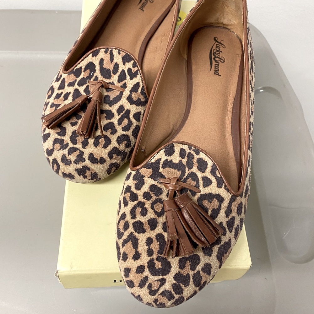 Lucky Brand suede Leopard Flats